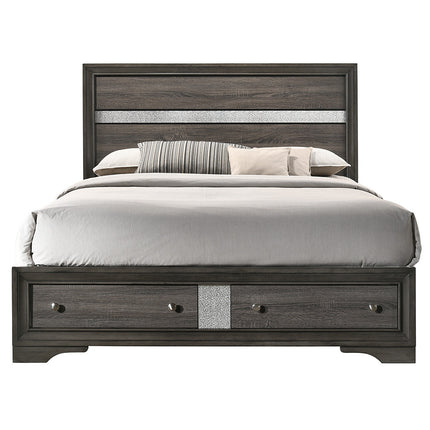 ACME 25970Q Naima Queen Bed with Storage, Black (1Set/3Ctn)