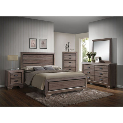 ACME 26017EK Lyndon Eastern King Bed, Weathered Gray Grain (1Set/2Ctn)