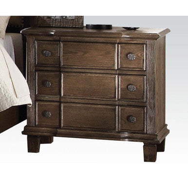 ACME 26113 Baudouin Nightstand, Weathered Oak ACME Furniture