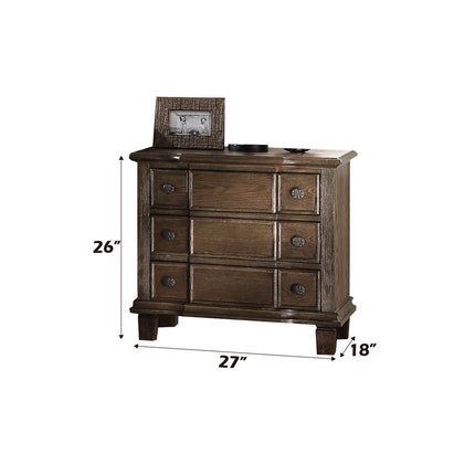 ACME 26113 Baudouin Nightstand, Weathered Oak