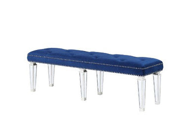 ACME 26157 Varian Bench, Blue Velvet & Mirrored ACME Furniture