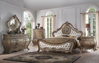 ACME 26310Q Ragenardus Queen Bed, PU & Vintage Oak (1Set/3Ctn) ACME Furniture