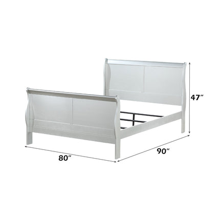 ACME 26697EK Louis Philippe III Eastern King Bed, Platinum (1Set/2Ctn)