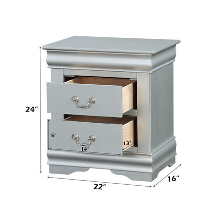 ACME 26703 Louis Philippe III Nightstand, Platinum