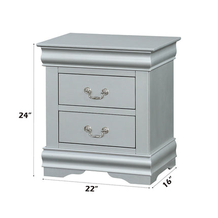 ACME 26703 Louis Philippe III Nightstand, Platinum