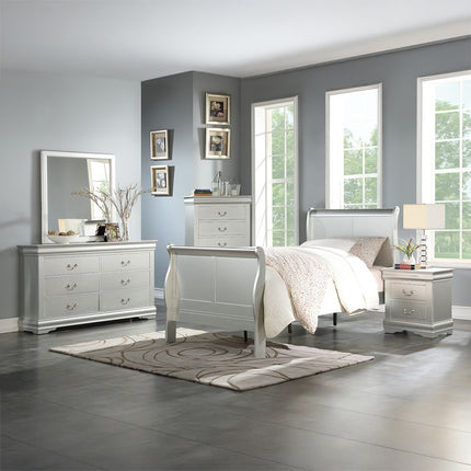 ACME 26703 Louis Philippe III Nightstand, Platinum