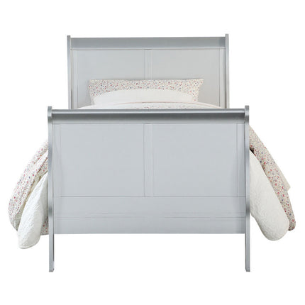 ACME 26710T Louis Philippe III Twin Bed, Platinum (1Set/2Ctn)