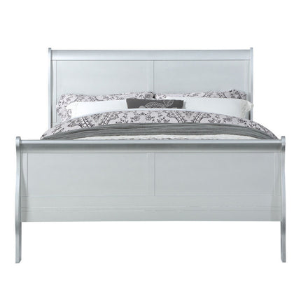 ACME 26727EK Louis Philippe Eastern King Bed, Platinum (1Set/2Ctn)