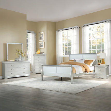 ACME 26727EK Louis Philippe Eastern King Bed, Platinum (1Set/2Ctn)
