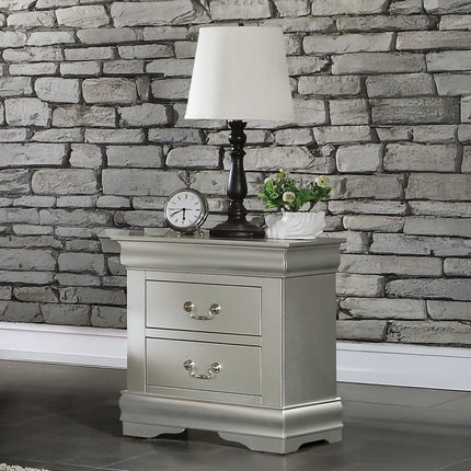 ACME 26733 Louis Philippe Nightstand, Platinum