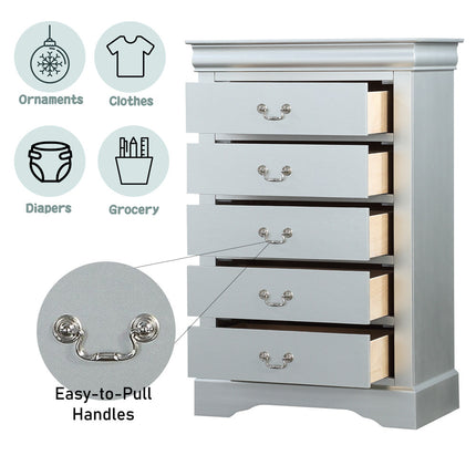 ACME 26736 Louis Philippe Chest, Platinum