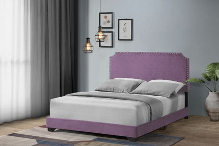 ACME 26750Q Haemon Queen Bed - Light Purple Fabric, Light Purple Fabric