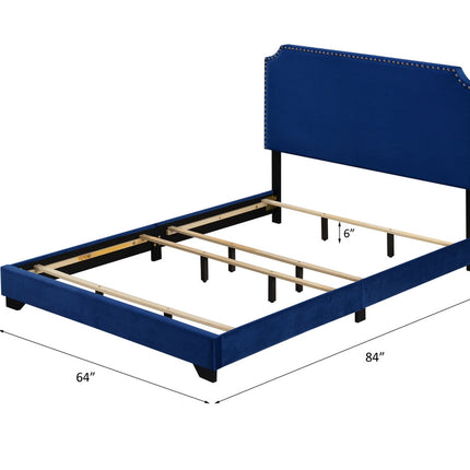 ACME 26760Q Haemon Queen Bed - Blue Fabric, Blue Fabric