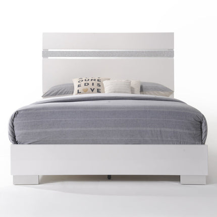 ACME 26767EK Naima II Eastern King Bed, White (High Gloss) (1Set/2Ctn)