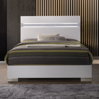 ACME 26770Q Naima II Queen Bed, White (High Gloss) (1Set/2Ctn) ACME Furniture