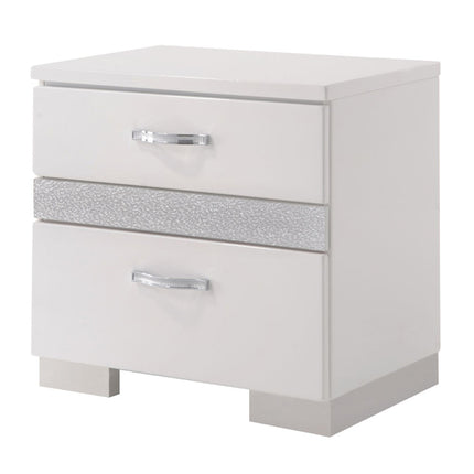 ACME 26773 Naima II Nightstand, White (High Gloss)