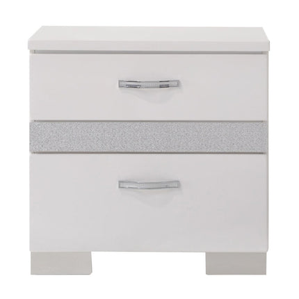 ACME 26773 Naima II Nightstand, White (High Gloss)