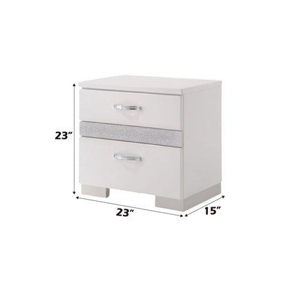ACME 26773 Naima II Nightstand, White (High Gloss)
