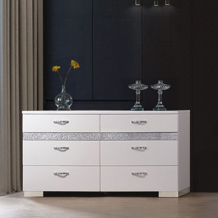 ACME 26775 Naima II Dresser, White (High Gloss)