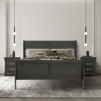 ACME 26787EK Louis Philippe Eastern King Bed, Dark Gray (1Set/2Ctn)