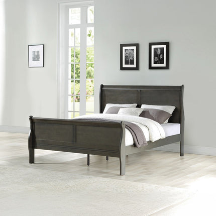 ACME 26787EK Louis Philippe Eastern King Bed, Dark Gray (1Set/2Ctn)