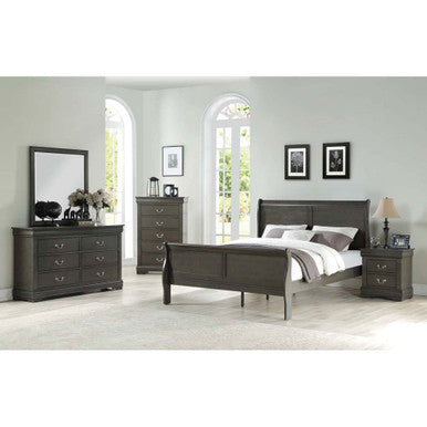 ACME 26790Q Louis Philippe Queen Bed, Dark Gray (1Set/2Ctn) ACME Furniture