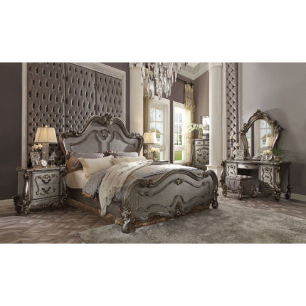 ACME 26854CK Versailles California King Bed, Antique Platinum (1Set/3Ctn)