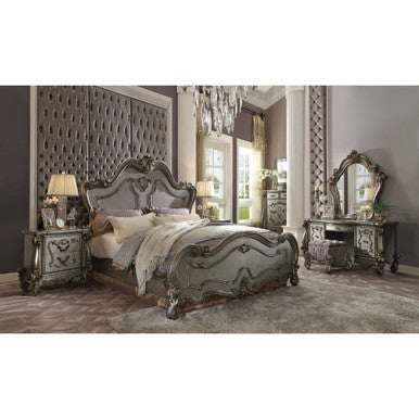 ACME 26854CK Versailles California King Bed, Antique Platinum (1Set/3Ctn) ACME Furniture