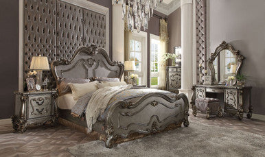 ACME 26860Q Versailles Queen Bed, Antique Platinum (1Set/3Ctn) ACME Furniture