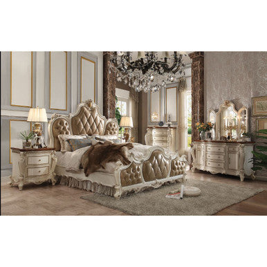 ACME 26894CK Picardy California King Bed, PU & Antique Pearl (1Set/3Ctn) ACME Furniture