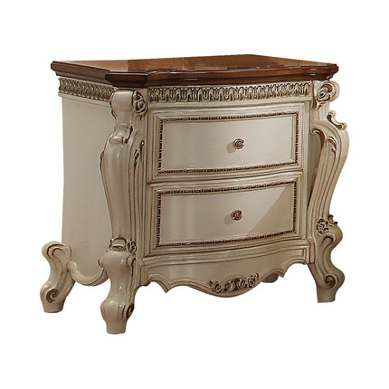 ACME 26903 Picardy Nightstand, Antique Pearl & Cherry Oak