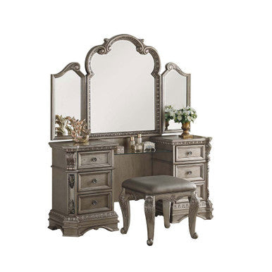 ACME 26940 Northville Vanity Desk, Antique Silver (1Set/3Ctn) ACME Furniture