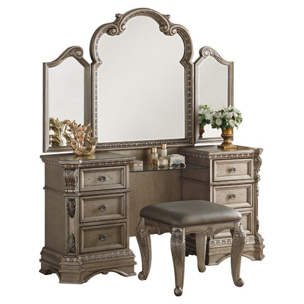 ACME 26940 Northville Vanity Desk, Antique Silver (1Set/3Ctn)