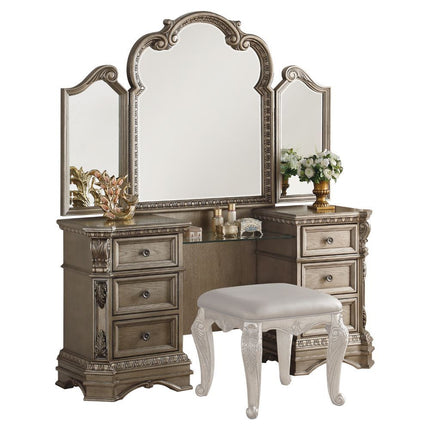 ACME 26940 Northville Vanity Desk, Antique Silver (1Set/3Ctn)