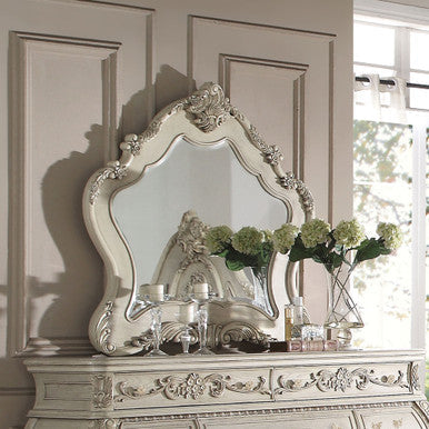 ACME 27014 Ragenardus Mirror, Antique White ACME Furniture