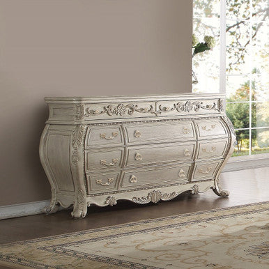 ACME 27015 Ragenardus Dresser, Antique White ACME Furniture