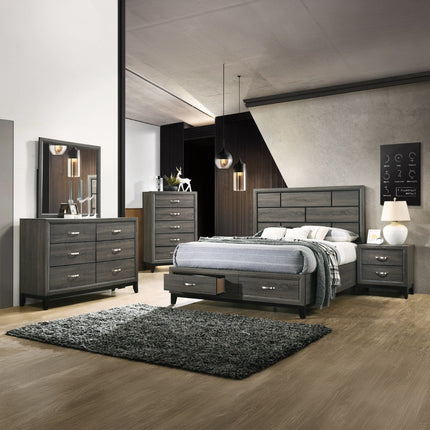 ACME 27060Q Valdemar Queen Bed with Storage, Weathered Gray  3