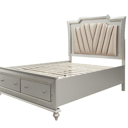 ACME 27227EK Kaitlyn Eastern King Bed, PU & Champagne (1Set/4Ctn)