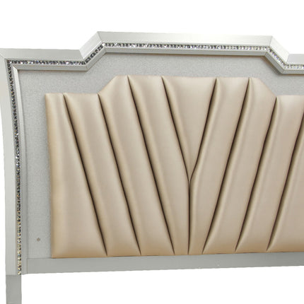 ACME 27227EK Kaitlyn Eastern King Bed, PU & Champagne (1Set/4Ctn)