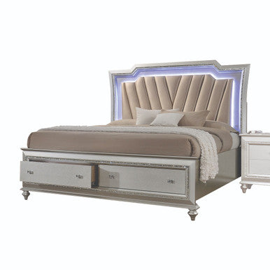 ACME 27224CK Kaitlyn California King Bed, PU & Champagne (1Set/4Ctn) ACME Furniture