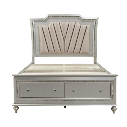 ACME 27227EK Kaitlyn Eastern King Bed, PU & Champagne (1Set/4Ctn)