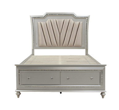 ACME 27227EK Kaitlyn Eastern King Bed, PU & Champagne (1Set/4Ctn) ACME Furniture
