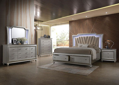 ACME 27230Q Kaitlyn Queen Bed, PU & Champagne (1Set/4Ctn) ACME Furniture