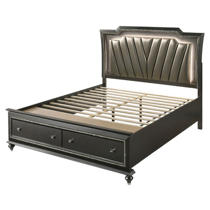 ACME 27274CK Kaitlyn Queen Bed, PU & Champagne (1Set/4Ctn)