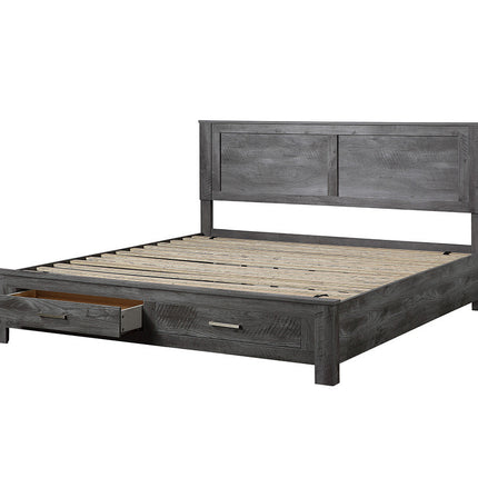 ACME 27327EK Vidalia Eastern King Bed with Storage, Rustic Gray Oak  1