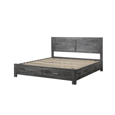 ACME 27330Q Vidalia Queen Bed with Storage, Rustic Gray Oak ACME Furniture