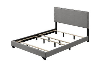 ACME 27430Q Leandros Queen Bed Light Gray Fabric ACME Furniture