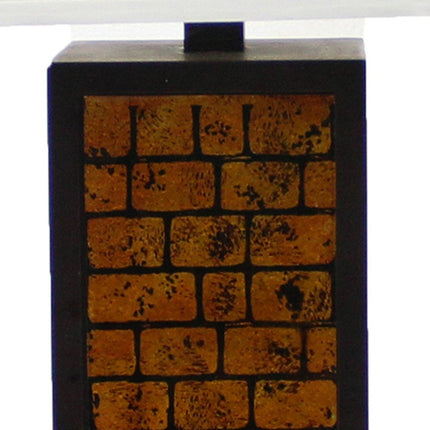 31" Black and Yellow Metal Bedside Table Lamp With White Empire Shade HomeRoots