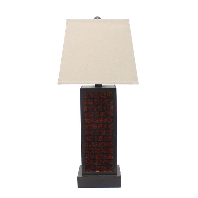 31" Black Metal Bedside Table Lamp With White Shade HomeRoots