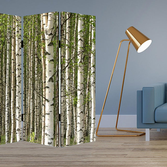 84" Green Canvas Folding Four Panel Screen Room Divider HomeRoots
